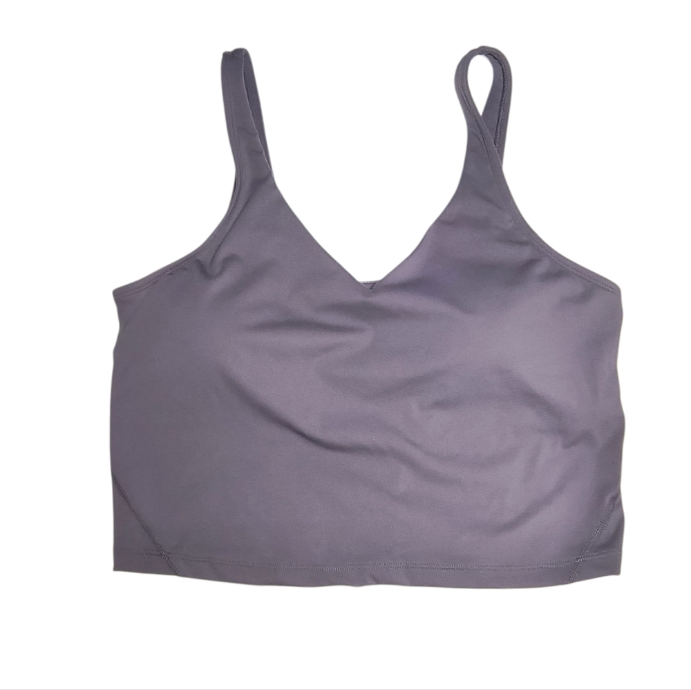 The Gym People Gray Athletic Yoga Dry Fit U Back Full Coverage Sports Bra L NWT
